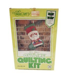 Bee Crafty Santa Stocking Outline Quilting Kit NEW 9" x 16" Christmas Style 1101